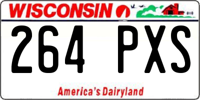 WI license plate 264PXS