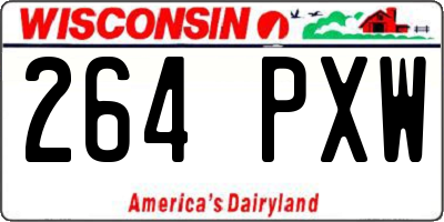 WI license plate 264PXW