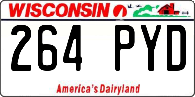 WI license plate 264PYD