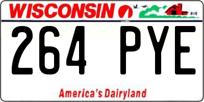 WI license plate 264PYE