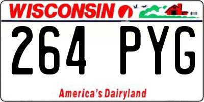 WI license plate 264PYG