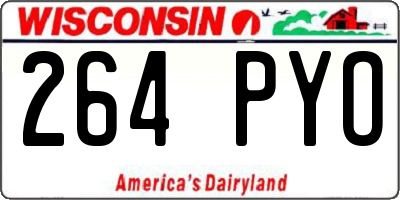 WI license plate 264PYO