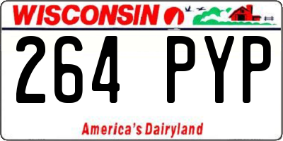 WI license plate 264PYP