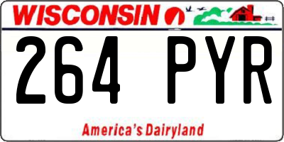 WI license plate 264PYR