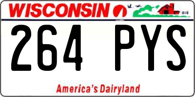 WI license plate 264PYS