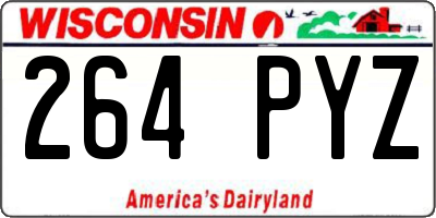 WI license plate 264PYZ