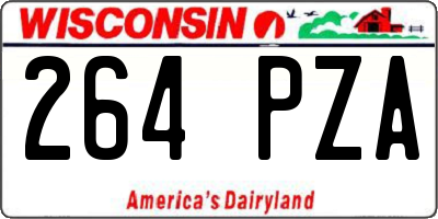 WI license plate 264PZA
