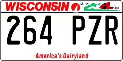WI license plate 264PZR