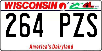 WI license plate 264PZS