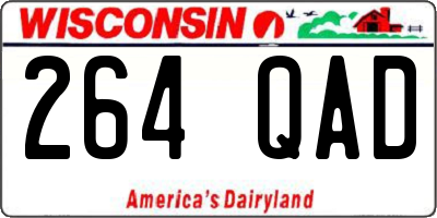 WI license plate 264QAD