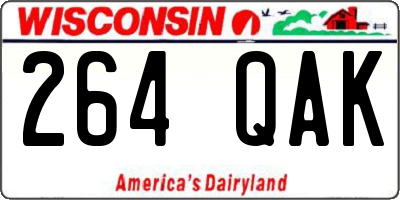 WI license plate 264QAK