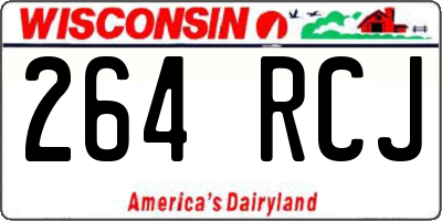 WI license plate 264RCJ