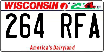 WI license plate 264RFA