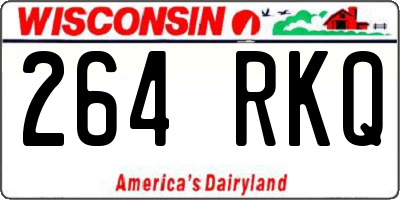 WI license plate 264RKQ