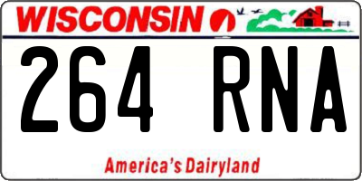 WI license plate 264RNA