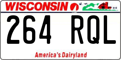 WI license plate 264RQL