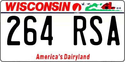 WI license plate 264RSA