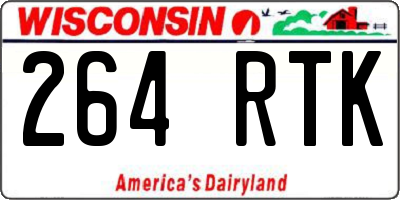 WI license plate 264RTK