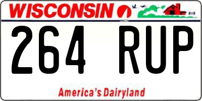 WI license plate 264RUP