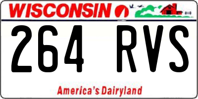 WI license plate 264RVS