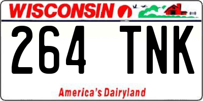 WI license plate 264TNK