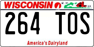 WI license plate 264TOS