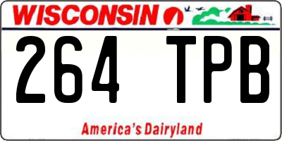 WI license plate 264TPB