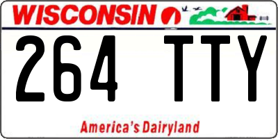 WI license plate 264TTY