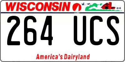 WI license plate 264UCS