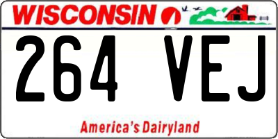 WI license plate 264VEJ