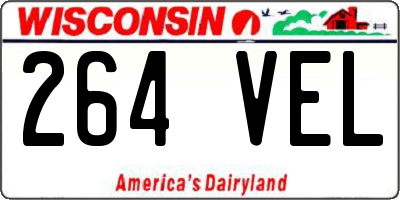 WI license plate 264VEL