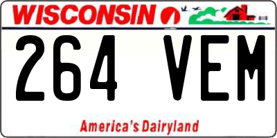 WI license plate 264VEM