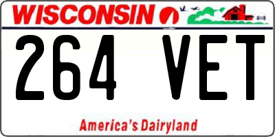 WI license plate 264VET