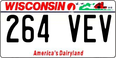 WI license plate 264VEV