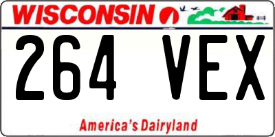 WI license plate 264VEX