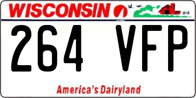 WI license plate 264VFP