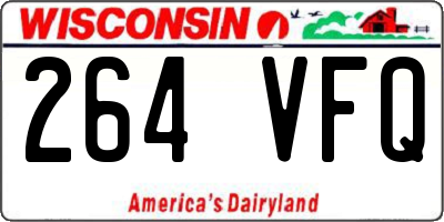 WI license plate 264VFQ