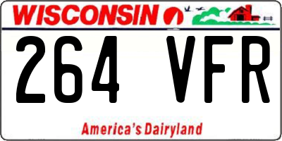 WI license plate 264VFR
