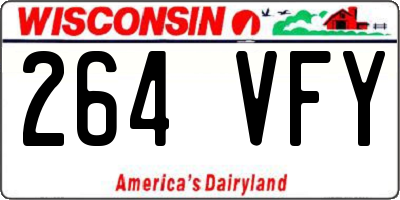 WI license plate 264VFY