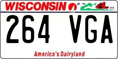 WI license plate 264VGA