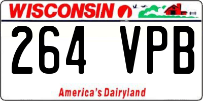 WI license plate 264VPB