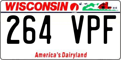 WI license plate 264VPF