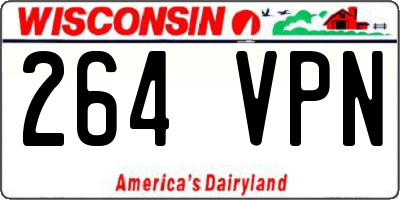 WI license plate 264VPN