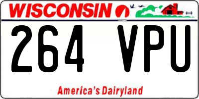 WI license plate 264VPU