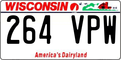 WI license plate 264VPW