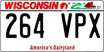 WI license plate 264VPX