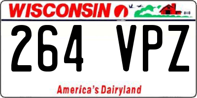 WI license plate 264VPZ