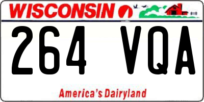 WI license plate 264VQA