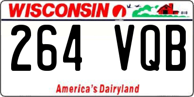 WI license plate 264VQB