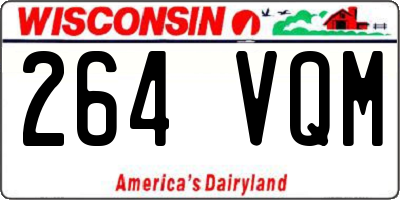WI license plate 264VQM